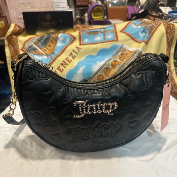 Juicy Couture Handbags - Juicy Couture Black Embossed Shoulder Bag